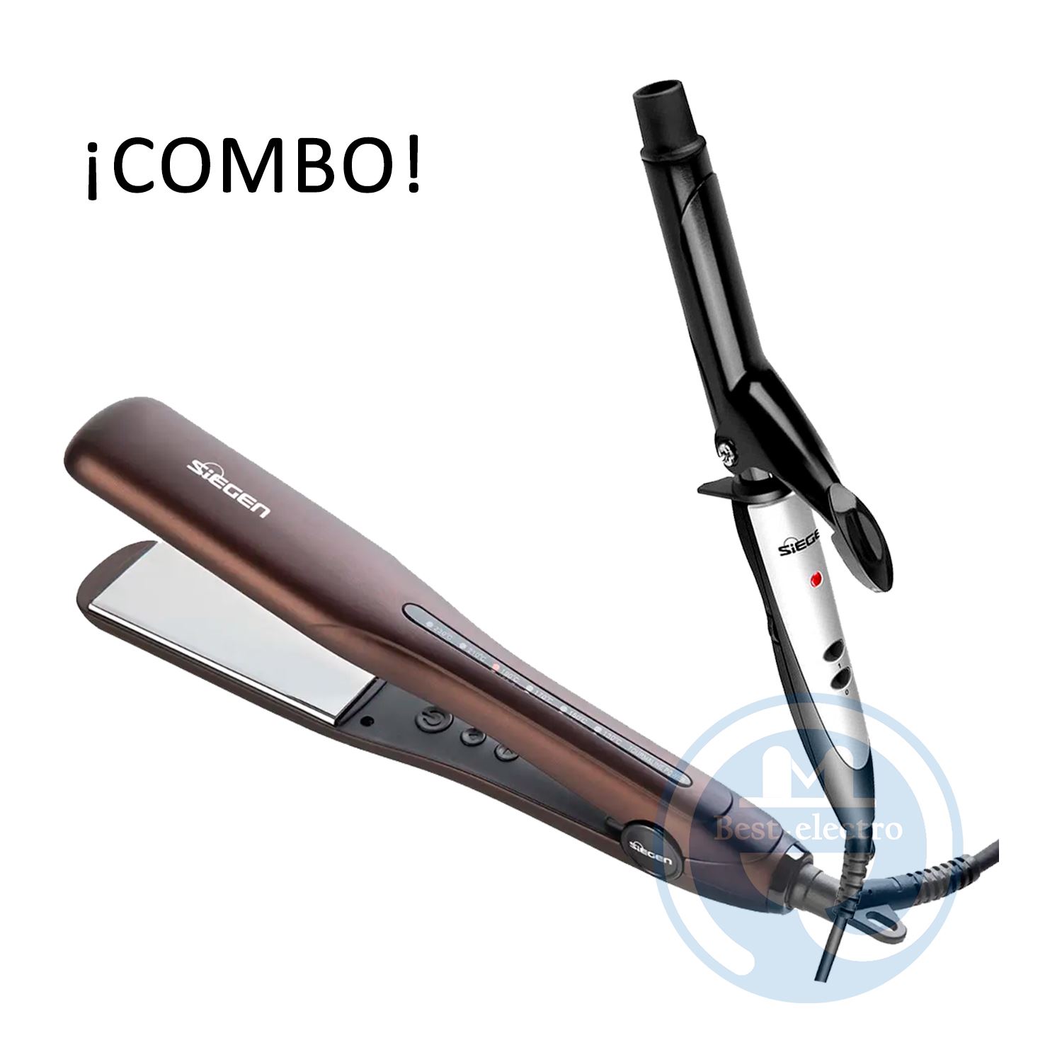 Combo Siegen Alisadora SG4751 y Rizador SG2411 de 25mm.